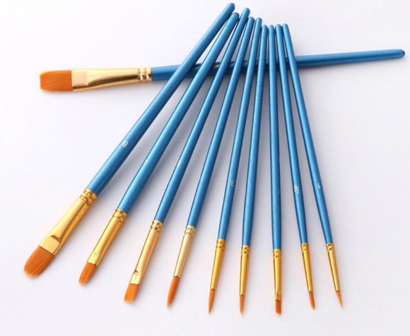 Paint by Number Brushes 10 Pcs Set